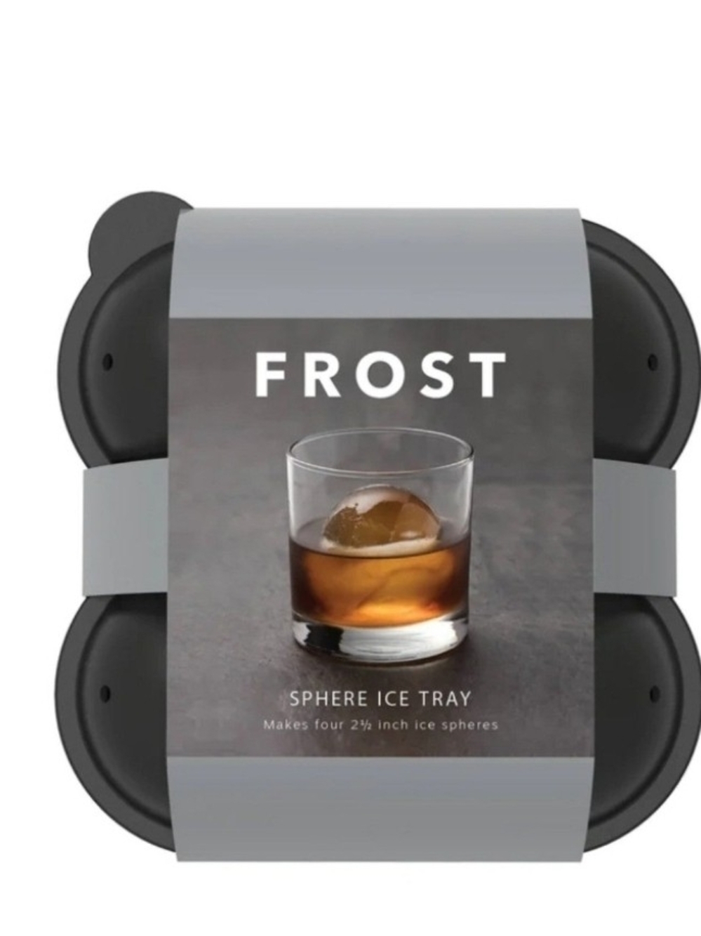 FROST Black Sphere Ice Tray - 4 Spherical Ice Molds